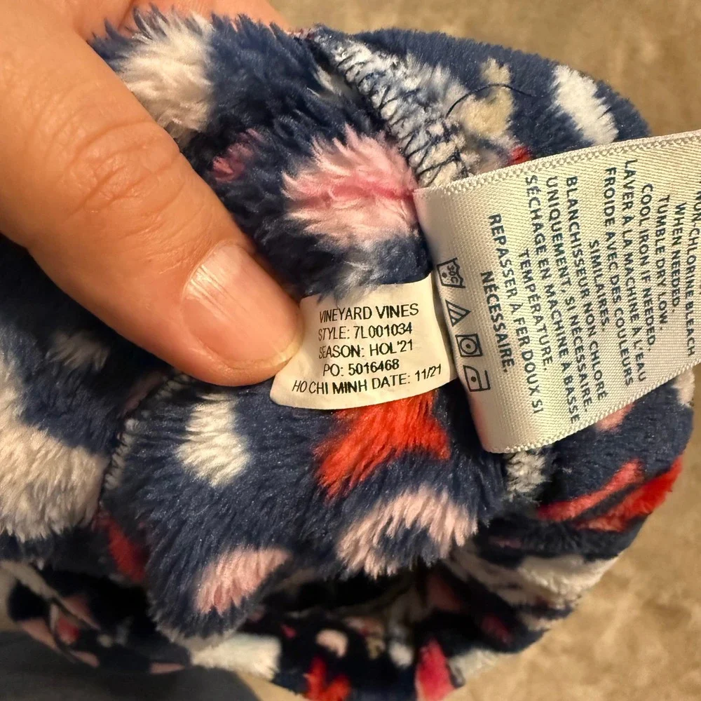Vineyard Vines Kids Fleece Valentine Whale Pajama Pants M 10-12